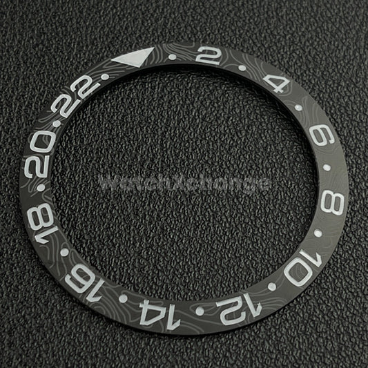 Black Grey Carbon Fibre Style Ceramic Watch Bezel Insert for Seiko NH35