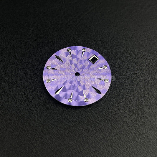 29mm Purple Watch Dial Face Radial Pattern Diamond Scale for NH35/36 Movements