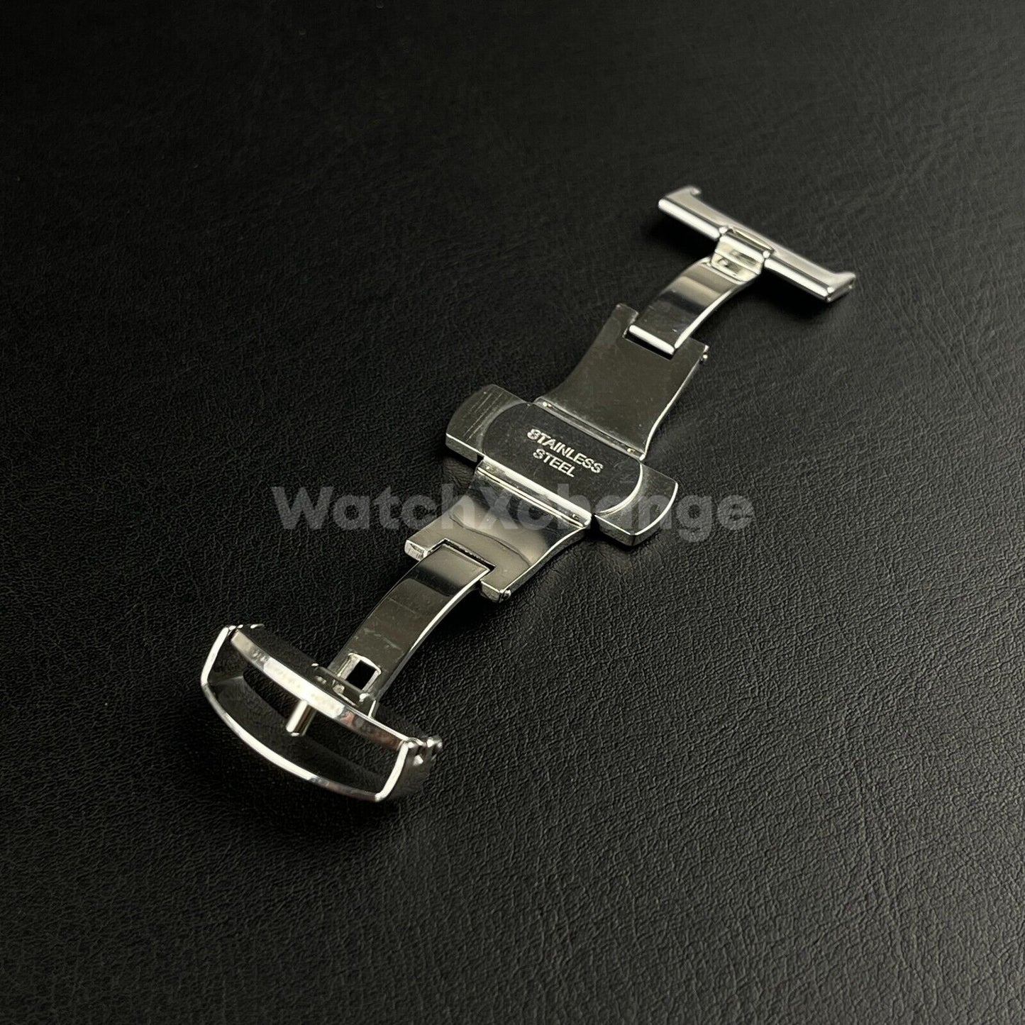 10-22mm Silver Deployment Clasp Stainless Steel Butterfly Buckle for Watch Strap