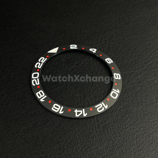 38mm Ceramic Bezel insert Black White & Red For Rolex Seiko SKX SRPD