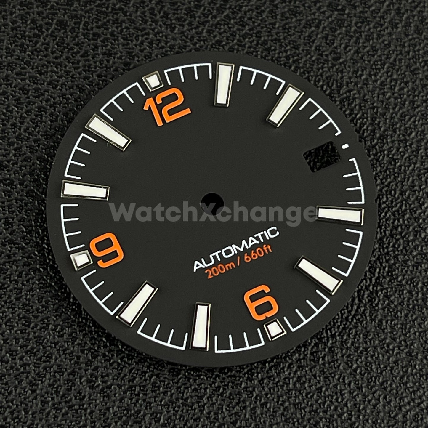 28.5mm Black & Red / Orange Watch Dial Face for NH35 Movements