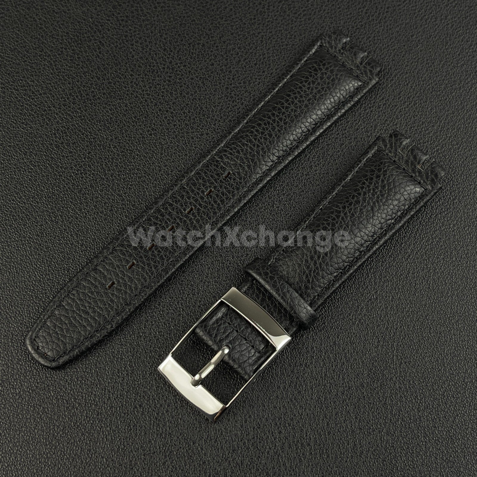 Black Genuine Leather Watch Band Strap 17mm for SWATCH YCS YAS YGS