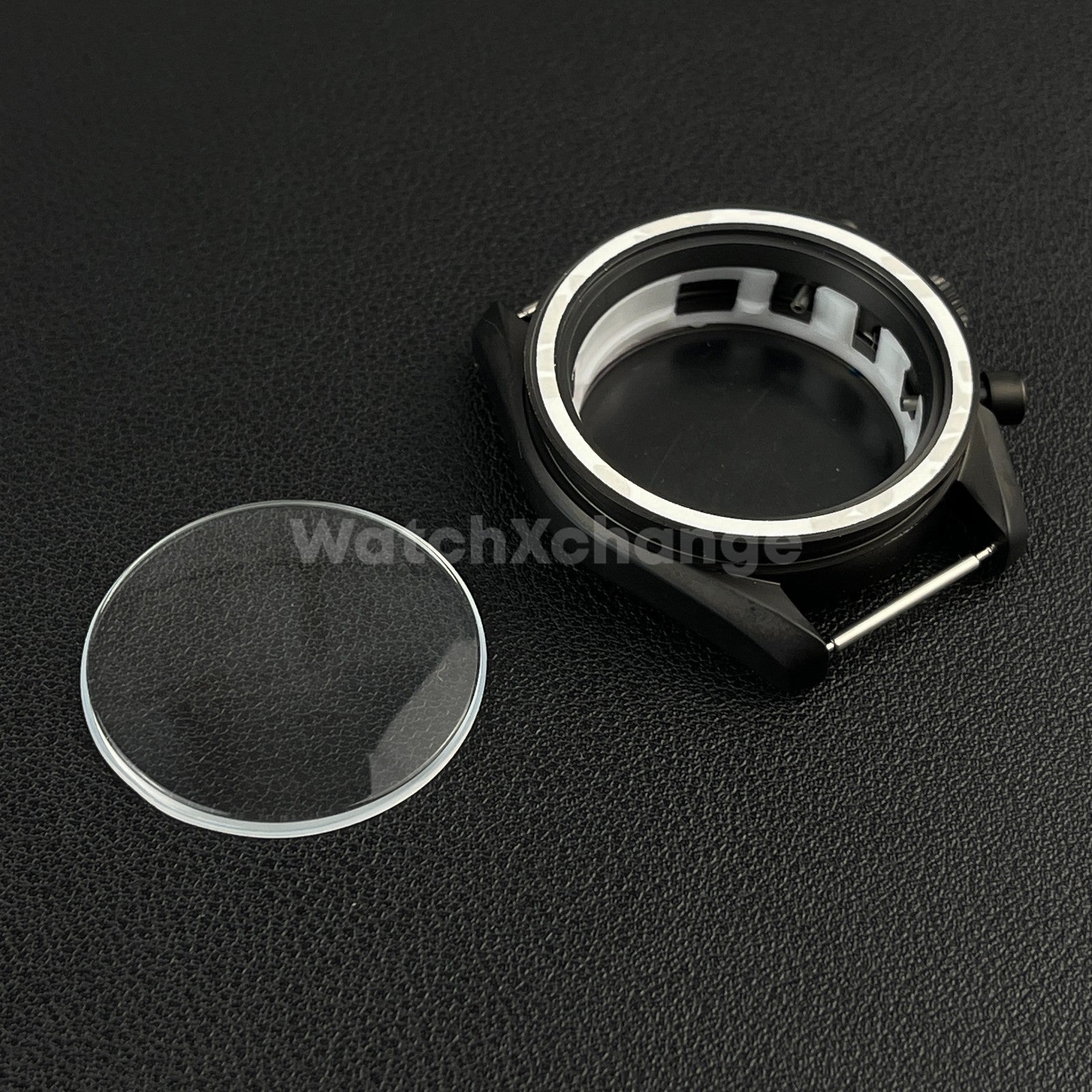 DEFECTIVE 40mm Black Stainless Steel Watch Case for VK63 Quartz Movement