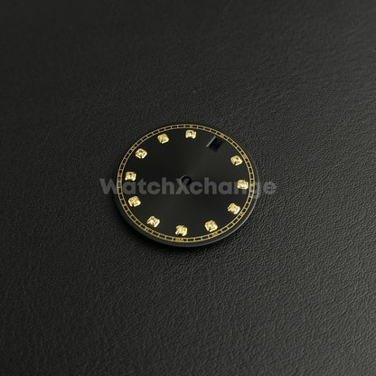 28.5mm Black Diamond Watch Dial for SEIKO NH35 NH36 Movement