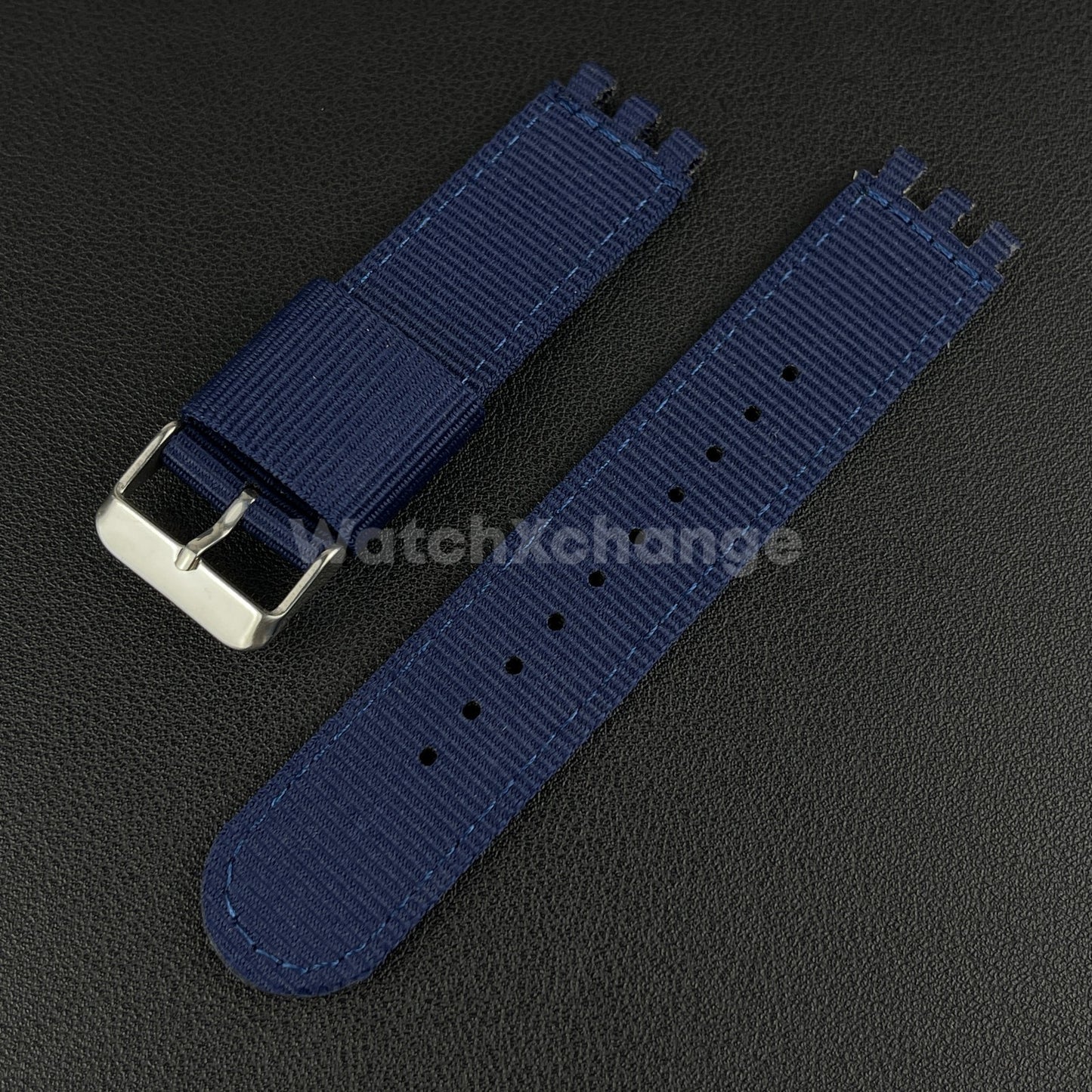 Blue Nylon Strap For Swatch Canvas Watch Band Sport Wristband 19mm