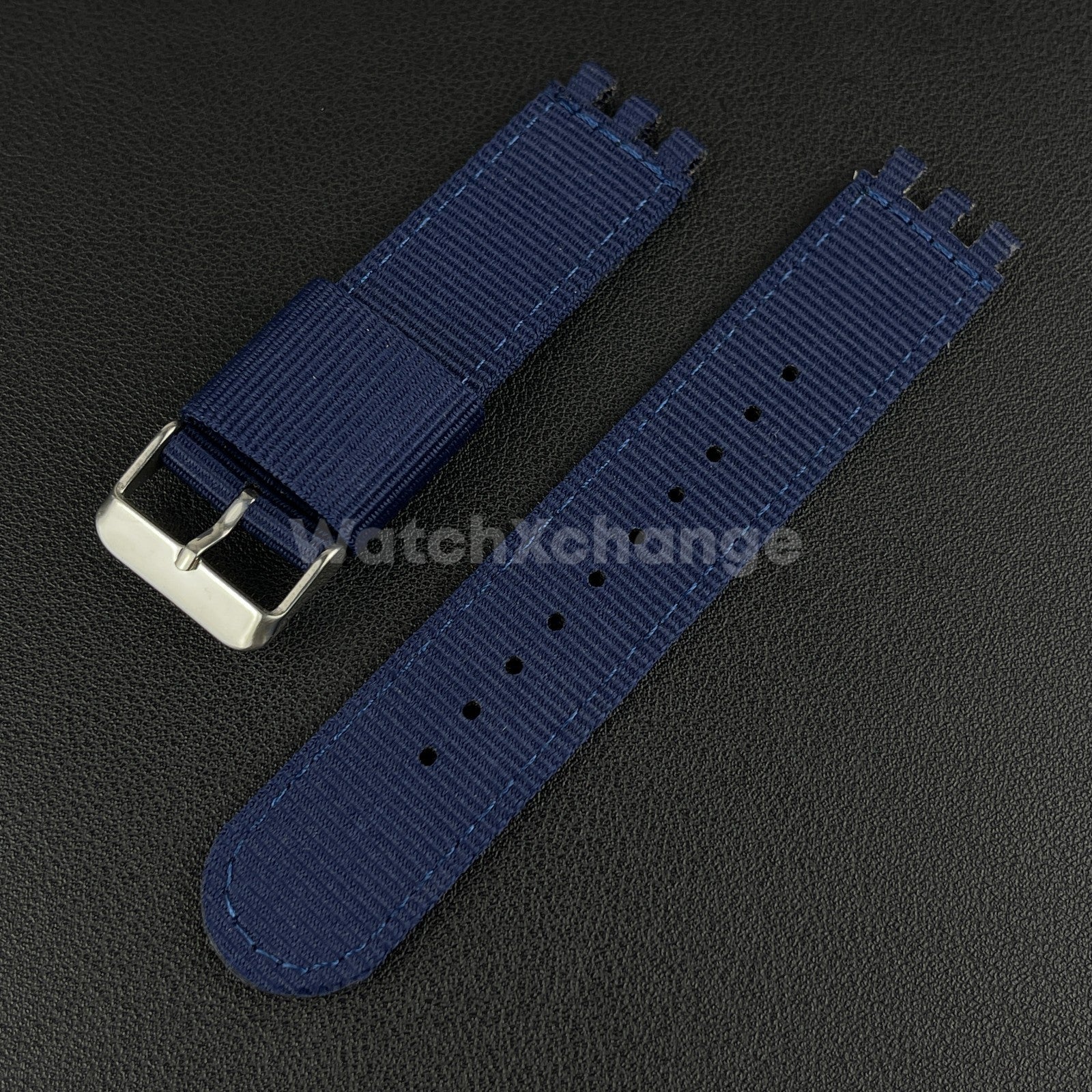 Blue Nylon Strap For Swatch Canvas Watch Band Sport Wristband 19mm