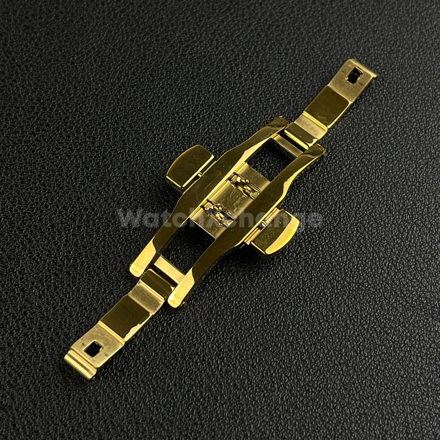 Gold Double Push Button Butterfly Clasp Buckle For Watch Band Strap