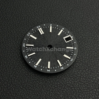 28.5mm Black Radiating Firework Pattern Watch Dial for SEIKO NH34 NH35 Movement
