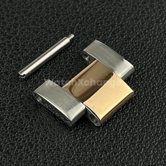 Silver & Rose Gold 16mm Link for Rolex Oyster Bracelet Stainless Steel Bracelet