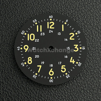 29mm Black Watch Dial w/Green Luminous Replacement for NH35 NH36 Movement Parts