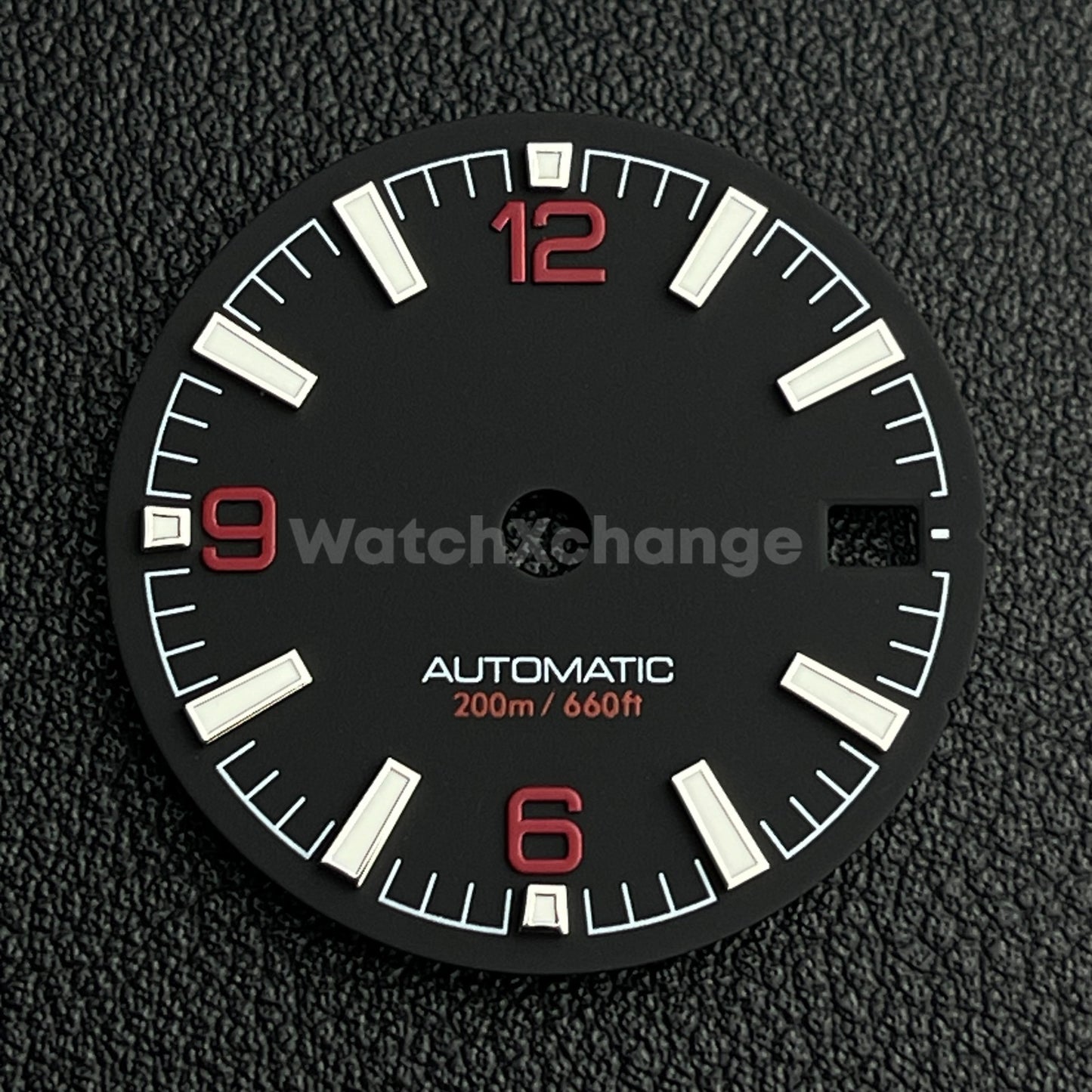 28.5mm Black & Red / Orange Watch Dial Face for NH35 Movements