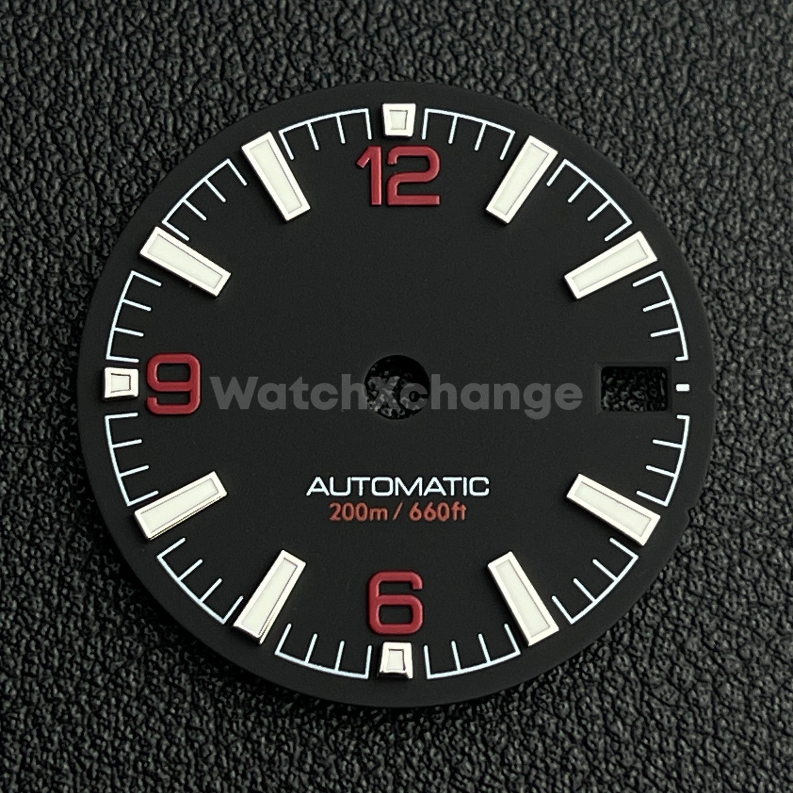 28.5mm Black & Red / Orange Watch Dial Face for NH35 Movements