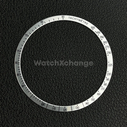 Silver & Black Flat Aluminium Watch Bezel Insert 38.5mm for VK63 Quartz Watches