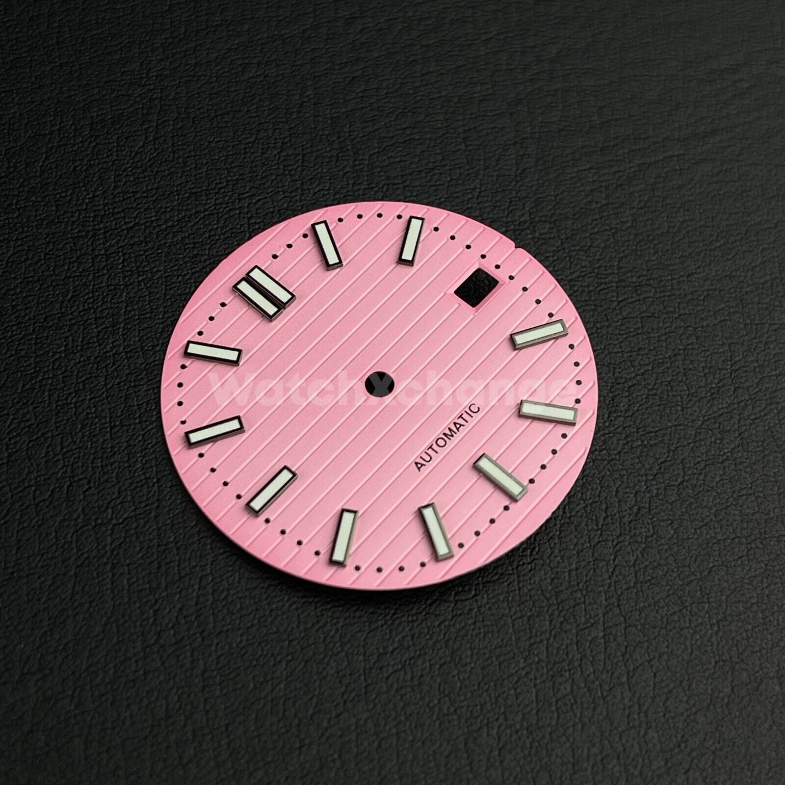 30.5mm Pink Nautilus Style Dial Green Luminous For Seiko NH35 Movement