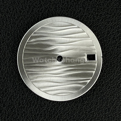 28.5mm Silver Wave Texture Watch Dial Face for SEIKO NH35 NH36 Movements Parts