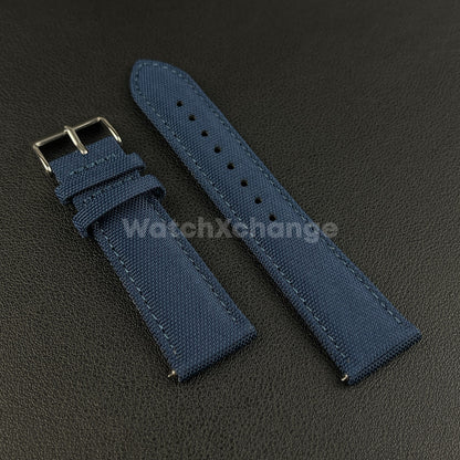 Blue Watch Strap Band Nylon Canvas Sailcloth Quick Release 20mm 22mm 24mm