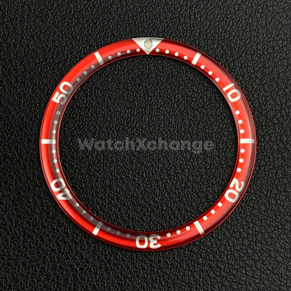 Red & Silver 38mm Flat Resin Bezel Insert For Divers Watch Seiko Mod SKX SRPD