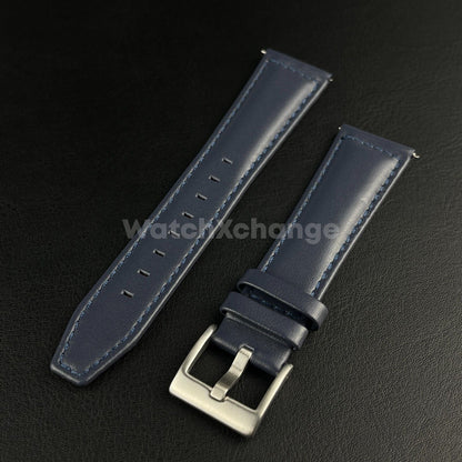 Blue Genuine Leather Watch Wrist Band Mens Strap 21/22mm Fit Longines Pioneer