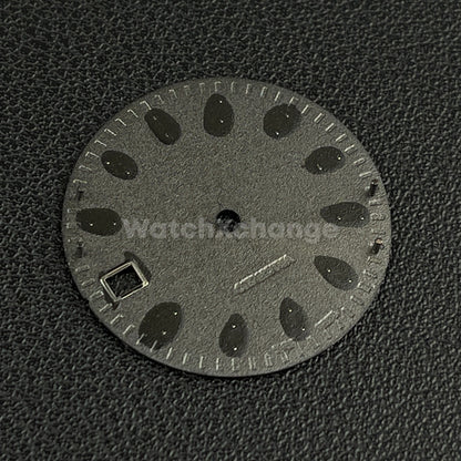 28.5mm Black Weave Fibre Texture Watch Dial Face for SEIKO NH35 / 4R Movements
