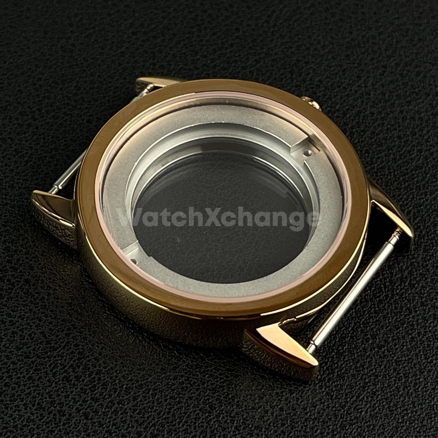 Rose Gold Sapphire Crystal 42mm Steel Watch Case For ETA 2824 PT5000 Movement