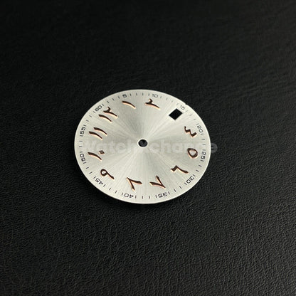 28.5mm Silver Rose Gold Arabic Watch Dial NH35 NH36 Movement Professional