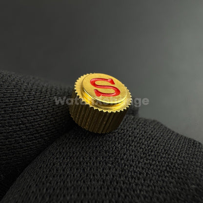 Gold Screw-in Engraved "S" Crown for Seiko SKX007 SKX009 NH35 NH36 SRPD