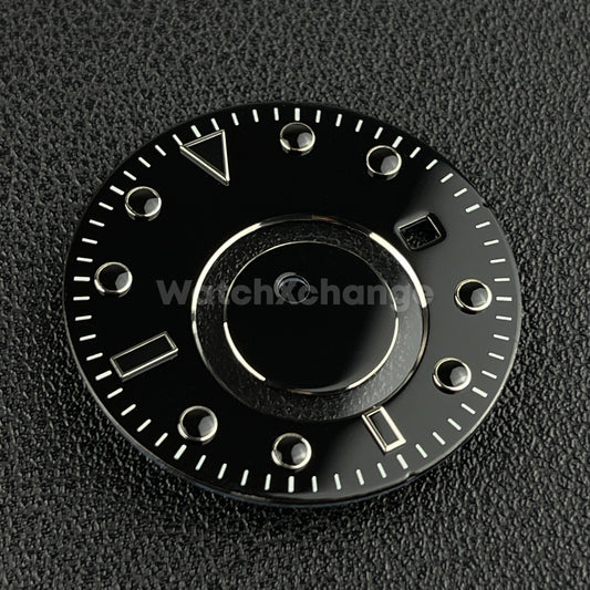 Black 31.5mm Modified Watch Dial Face Accessory for Sea Gull 5833A Mingzhu DG583