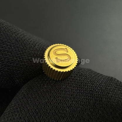 Gold Screw-in Engraved "S" Crown for Seiko SKX007 SKX009 NH35 NH36 SRPD