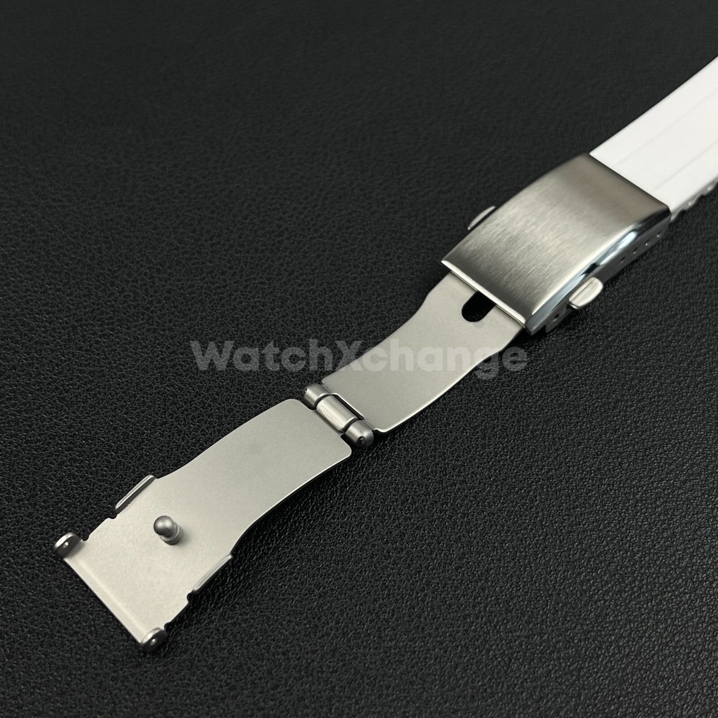 White Rubber Watch Strap Deployment Clasp Cut To Size Quick Release 20mm 22mm