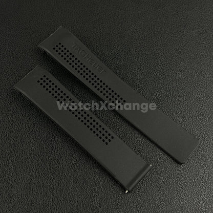20mm Black Rubber Watch Strap Band Breathable Waterproof For TAG Heuer Carrera