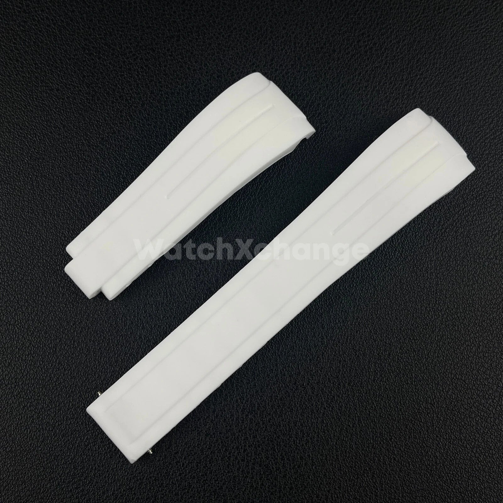 White 21mm 22mm Curved Rubber Strap for Rolex DAYTONA SUBMARINER Yacht-Master