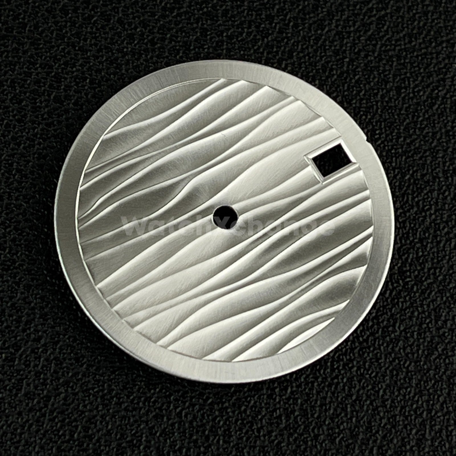 28.5mm Silver Wave Texture Watch Dial Face for SEIKO NH35 NH36 Movements Parts