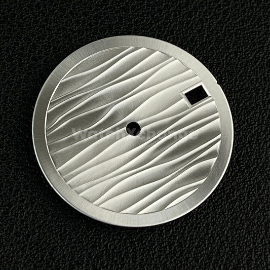 28.5mm Silver Wave Texture Watch Dial Face for SEIKO NH35 NH36 Movements Parts