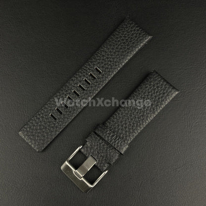 Black Genuine Leather Strap Diesel DZ Series Steel Studded Riveted 22mm - 30mm