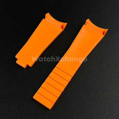 Orange Rubber Strap Rolex Submariner GMT Master Deployment Clasp Oysterflex 20mm