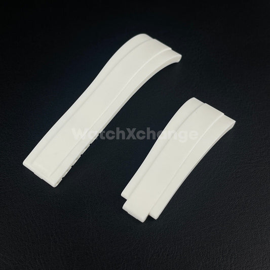 20mm 21mm White Silicone Rubber Watch Strap Band For Rolex OYSTERFLEX GMT