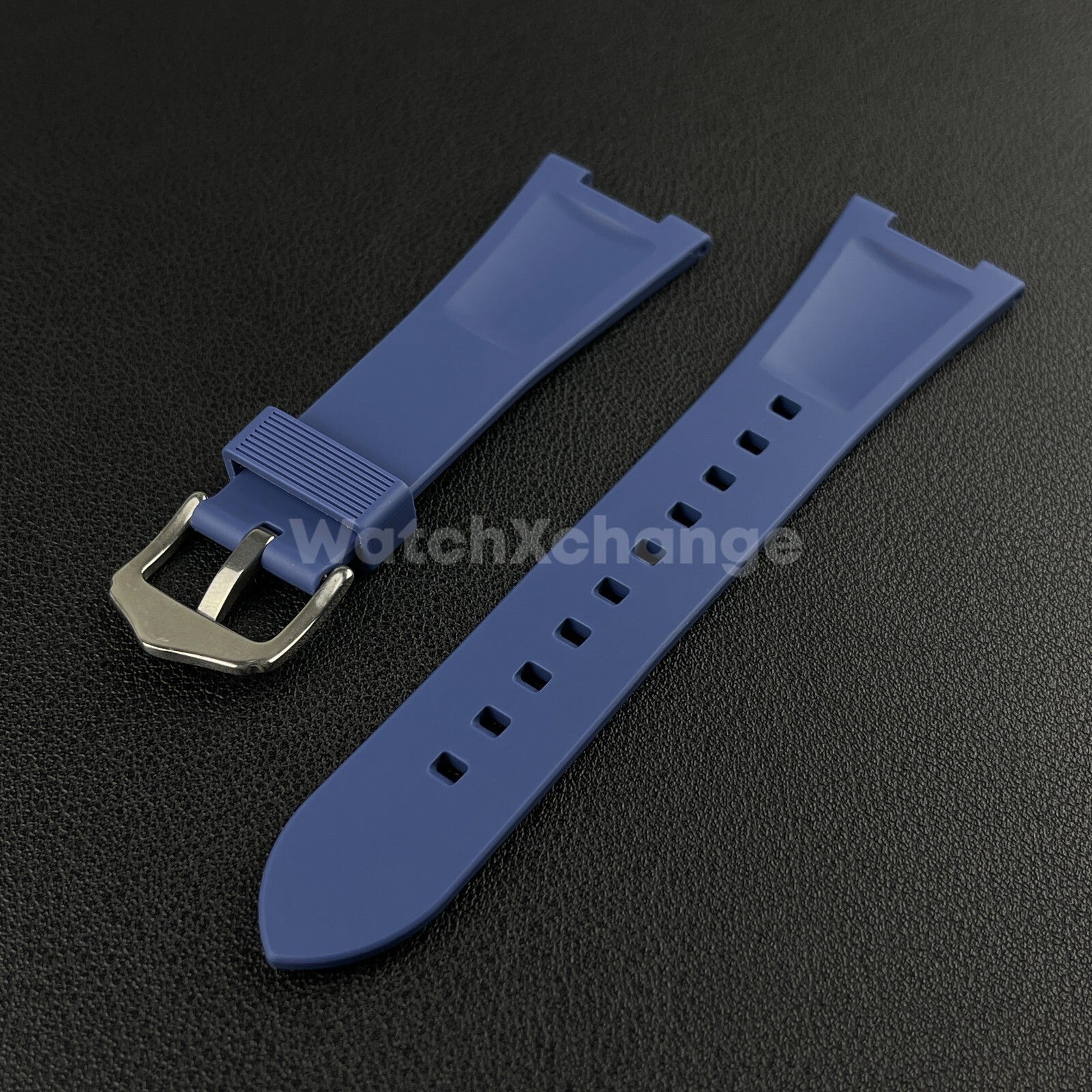 Blue 25*12mm Silicone Rubber Watch Strap For Patek Phillip Nautilus 5711 5712