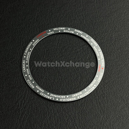 Grey Time Zone GMT 38mm Flat Bezel Insert For Divers Watch Seiko Mod SKX SRPD