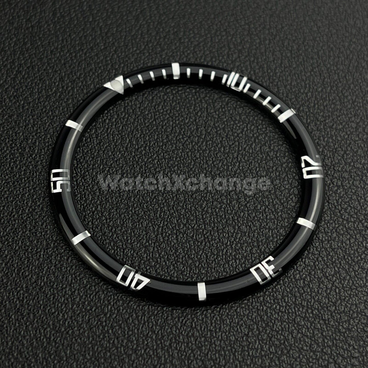 Black & Silver 38mm Flat Resin Bezel Insert For Divers Watch Seiko Mod SKX SRPD