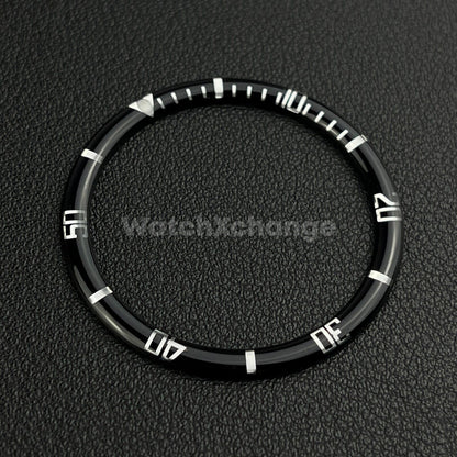 Black & Silver 38mm Flat Resin Bezel Insert For Divers Watch Seiko Mod SKX SRPD