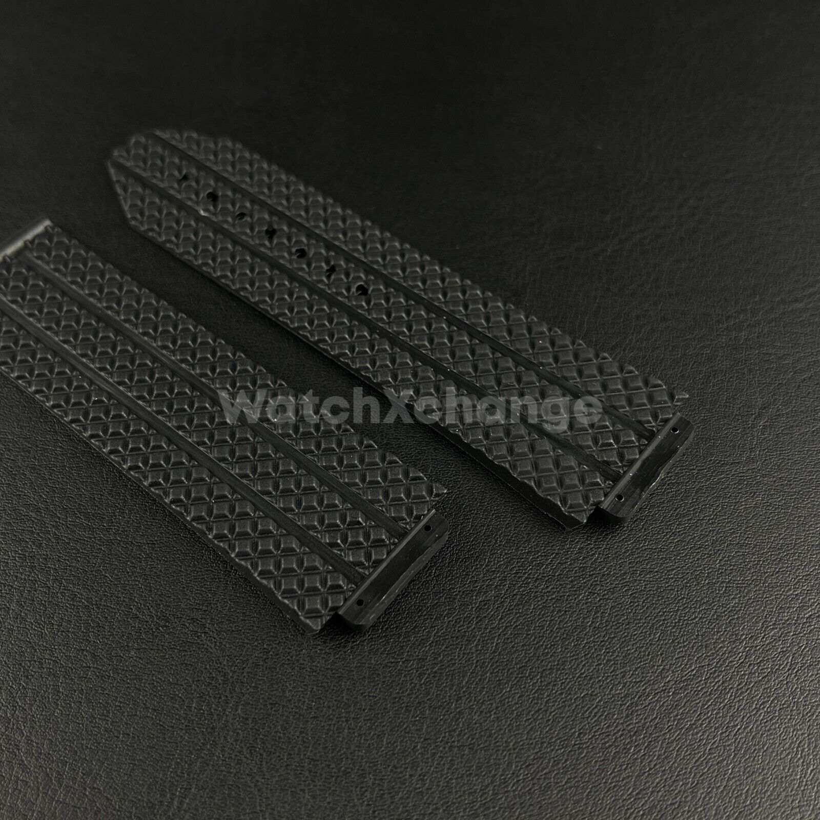 For HUBLOT Big Bang Yubo Black Premium Rubber Silicone Watch Strap 24*17 26*19mm