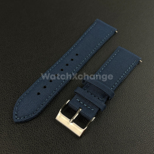 Blue Watch Strap Band Nylon Canvas Sailcloth Quick Release 20mm 22mm 24mm