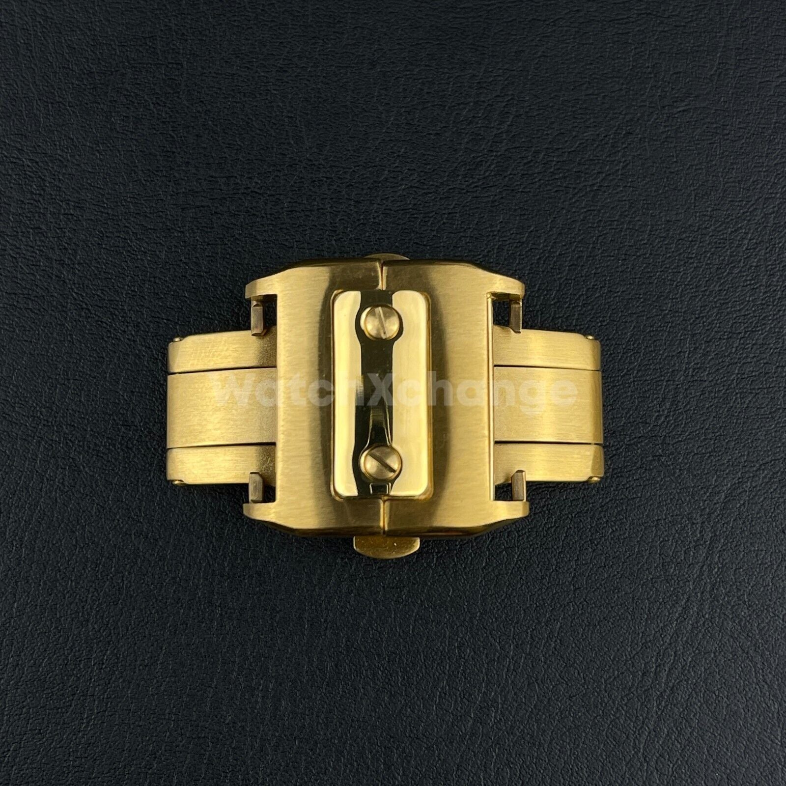 Gold 18 21mm Stainless Steel Deployment Buckle/Clasp fit CARTIER SANTOS watch