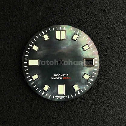 29mm Black Pearl Watch Dial Green Luminous for SEIKO NH35 NH36 Watch Movement
