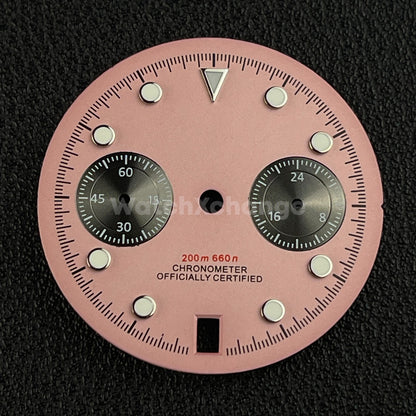 Pink 30mm Watch Dial Face Accessory for VK64 Quartz Movement