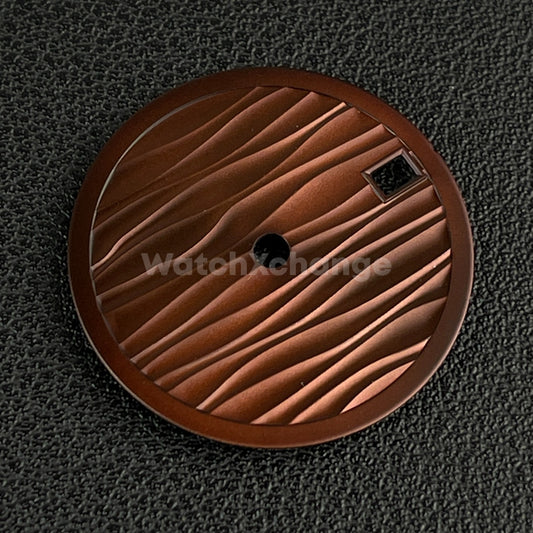 28.5mm Brown Wave Texture Watch Dial Face for SEIKO NH35 NH36 Movements Parts