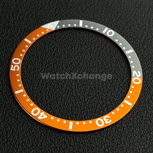 Orange Grey 38mm Flat Bezel Insert For Diver Watch Seiko Mod SKX SRPD