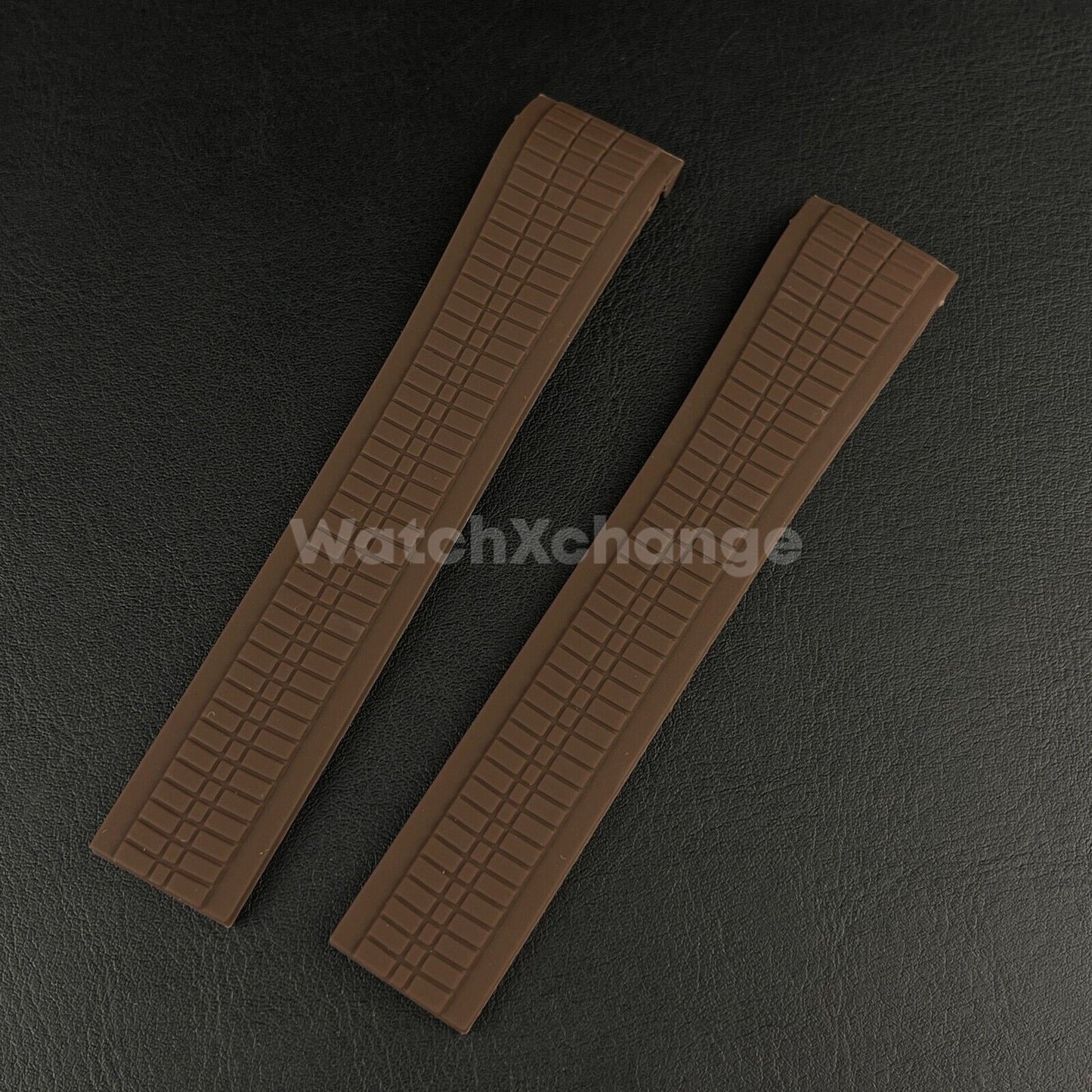 Brown 21mm Silicone Watchband For Patek Philippe Aquanaut Grenade 5164 5167