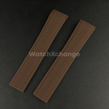 Brown 21mm Silicone Watchband For Patek Philippe Aquanaut Grenade 5164 5167