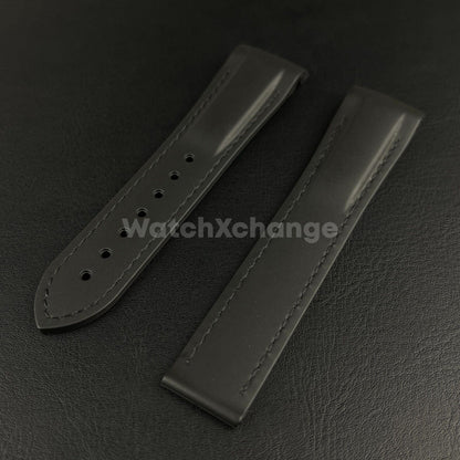 Black Curved End Silicone Rubber Watch Strap For Omega Seamaster 20mm 21mm 22mm